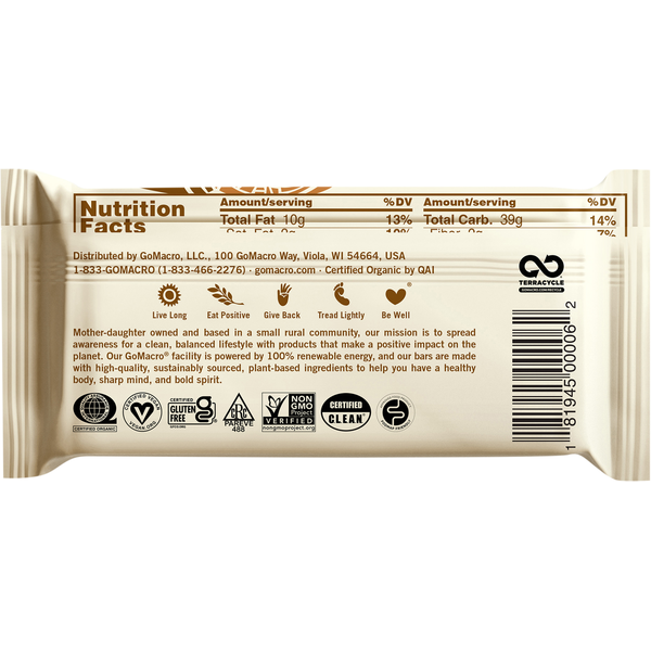 GoMacro Peanut Butter Chocolate Chip MacroBar