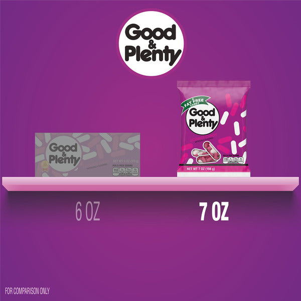 GOOD & PLENTY Licorice Fat Free, Candy Bag, 7 oz
