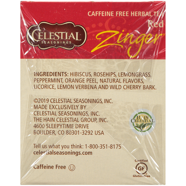 Celestial Seasonings Red Zinger Caffeine Free Herbal Tea Bags