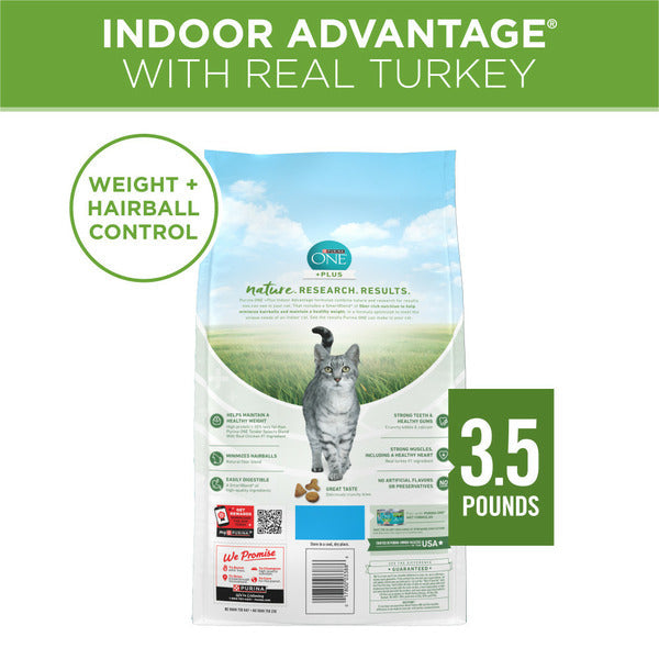 Purina ONE Natural, Low Fat, Weight Control, Indoor Dry Cat Food, +Plus Indoor Advantage