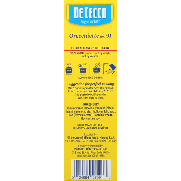 De Cecco No. 91 Orecchiette