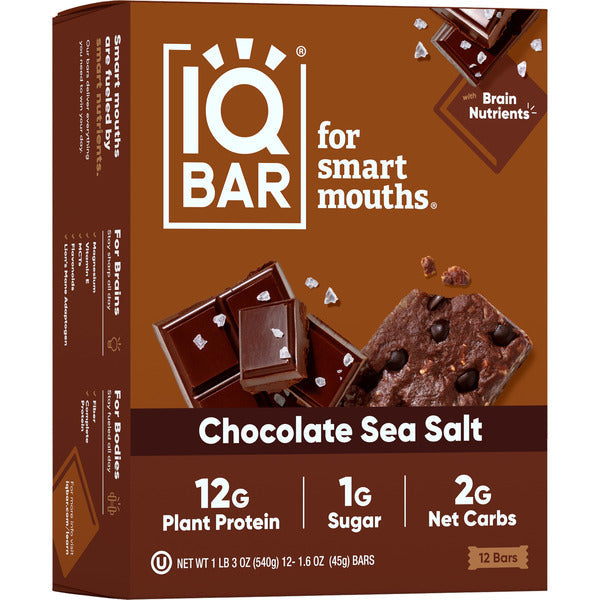 IQBAR Chocolate Sea Salt, Keto, Vegan, Protein Bars