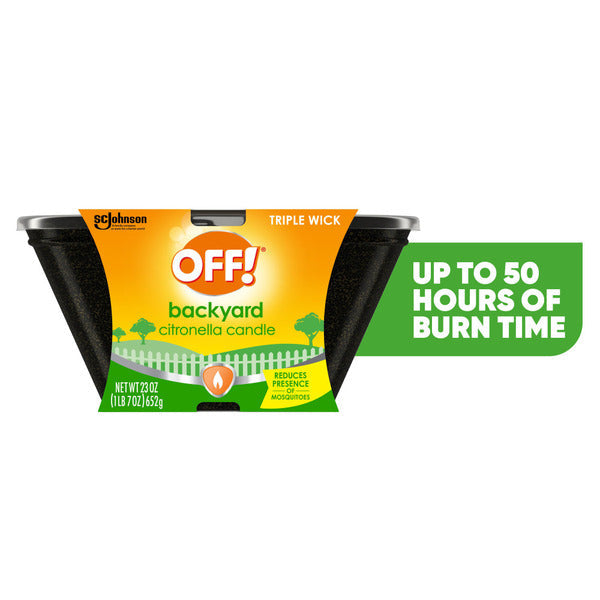 Off!® Triple Wick Scented Citronella Candle Bucket, Outdoor Candle