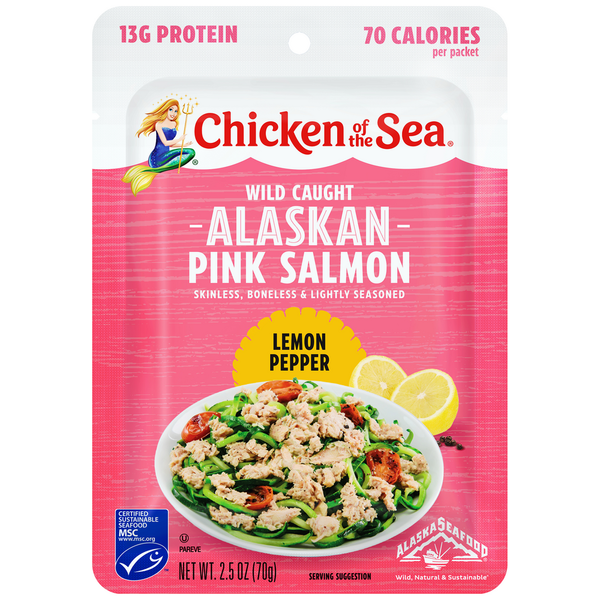 Chicken of the Sea Wild Caught Alaskan Pink Salmon Packet, Lemon Pepper