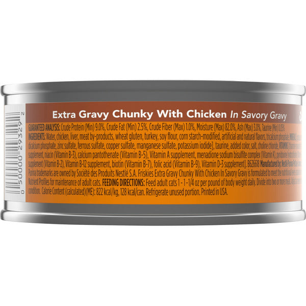 Purina Friskies Gravy Wet Cat Food, Extra Gravy Chunky With Chicken in Savory Gravy