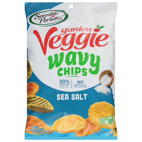 Sensible Portions Chips, Sea Salt, Wavy