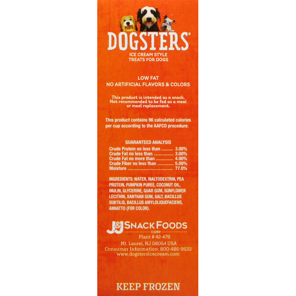 Dogsters Treats for Dogs, Paw-Some Pumpkin Flavor, Ice Cream Style
