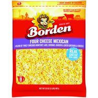 Borden Finely Shredded Cheese, Four Cheese Mexican️