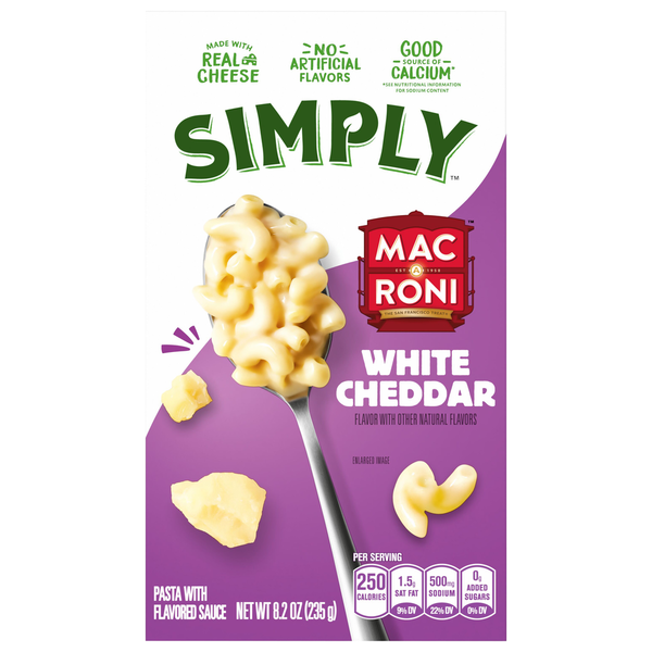 Mac-A-Roni White Cheddar Pasta with Flavored Sauce