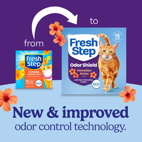 Fresh Step Odor Shield Multi Cat Clumping Litter with Febreze Freshness, Hawaiian Aloha