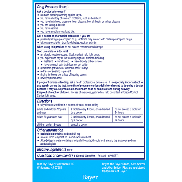 Alka-Seltzer Multi-Symptom Relief, Original, Effervescent Tablets