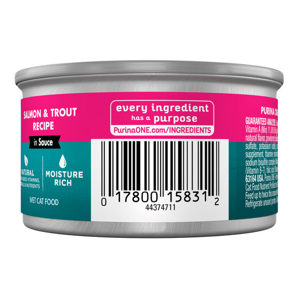 Purina ONE Natural, High Protein Cat Food, Salmon and Trout Recipe in Sauce