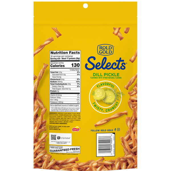 ROLD GOLD Selects Pretzels Twists Oven Baked Dill Pickle 16 Oz