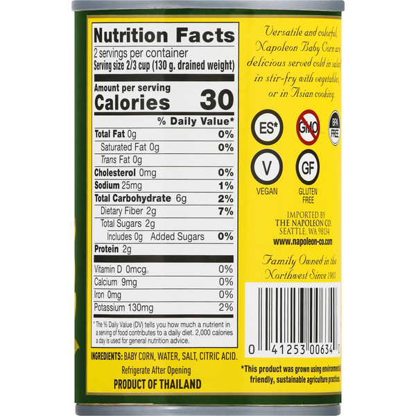 Napoleon Co. Baby Corn, Cut