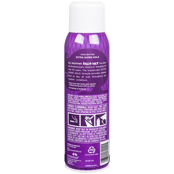 Aqua Net Extra Super Hold Hairspray, Unscented, Aerosol