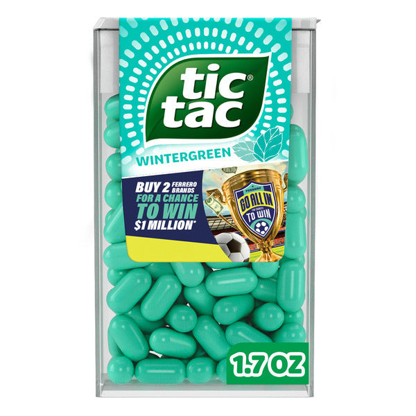 Tic Tac Wintergreen, On-the-Go Breath Mints, Pocket-Sized Mints, 100 pieces, 1.7 oz Single Pack