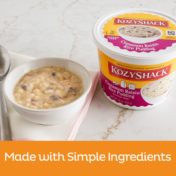 Kozy Shack Cinnamon Raisin Rice Pudding, Gluten Free Dessert