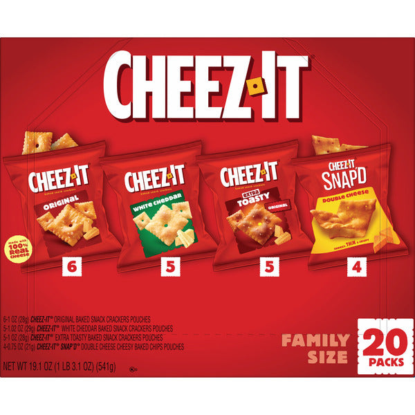 Cheez-It Variety Pack Cheese Crackers, Baked Snack Crackers, Grab n&