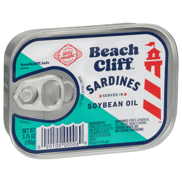 Beach Cliff Sardines in Soybean Oil