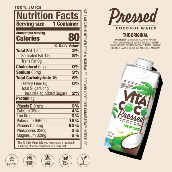 Vita Coco Pressed Coconut Water, Pressed Coconut