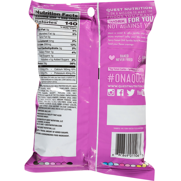 Quest Tortilla Style Spicy Sweet Chili Flavor Protein Chips