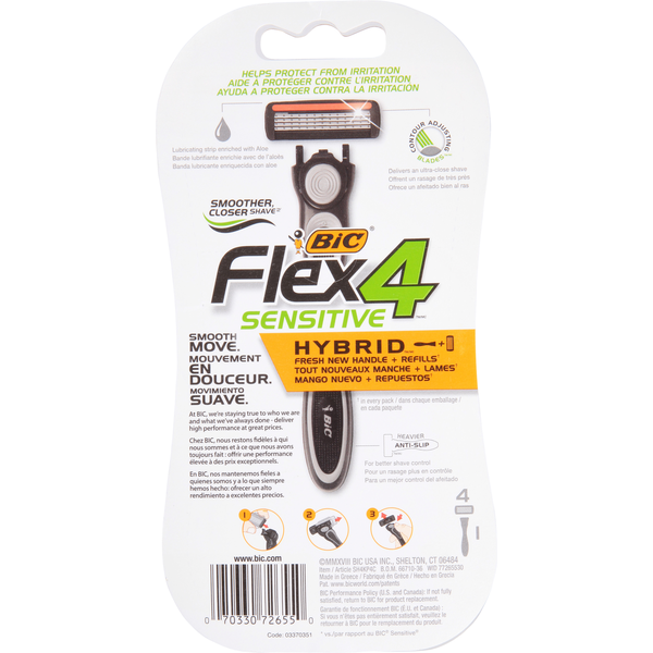 BIC Razor, Flex 4, Sensitive