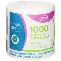 Simply Done Bath Tissue, 1 Ply️