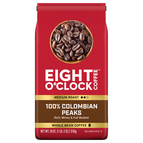 Eight O’Clock Whole Bean Medium Roast 100% Colombian Peaks Coffee