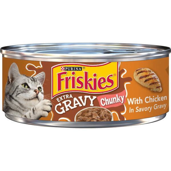 Purina Friskies Gravy Wet Cat Food, Extra Gravy Chunky With Chicken in Savory Gravy DestGlow