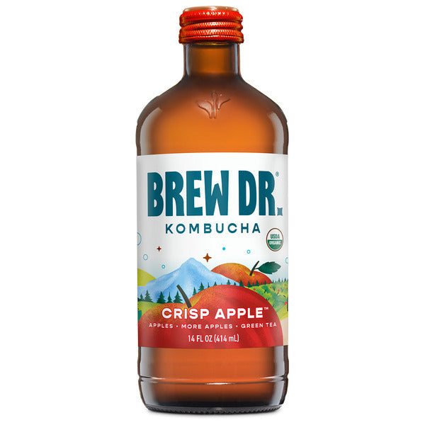 Brew Dr. Kombucha Crisp Apple, Organic Kombucha