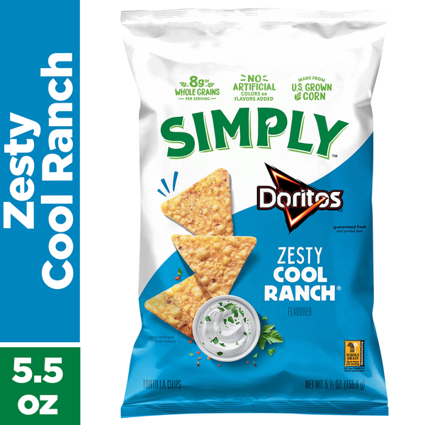 Simply Doritos Zesty Cool Ranch Potato Chips
