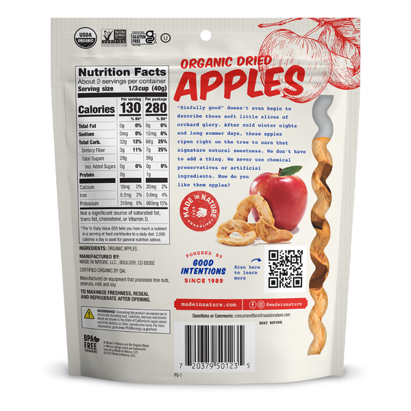 Made In Nature Dried Apples, Organic