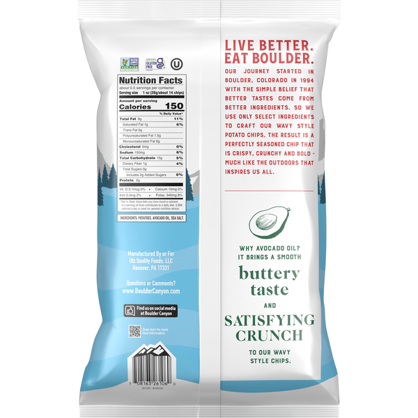 Boulder Canyon Potato Chips, Sea Salt, Wavy