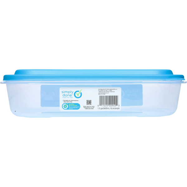 Simply Done Container & Lid, Durable, Extra Large Rectangle, 1.5 Gallon