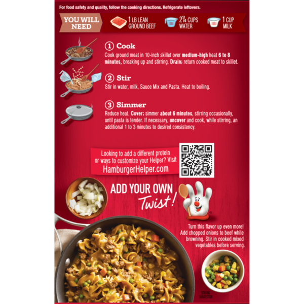 Hamburger Helper Beef Pasta, Rich Savory Sauce