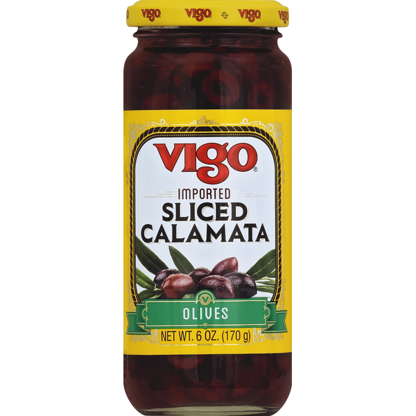 Vigo Olives, Calamata, Sliced