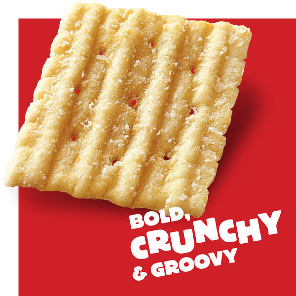 Cheez-It Grooves Sharp White Cheddar Crunchy Cheese Crackers, Snack Crackers, 9 oz DestGlow