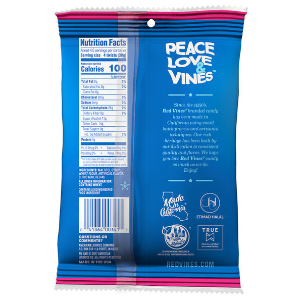 Red Vines Sugar Free Twists, Strawberry Licorice Candy