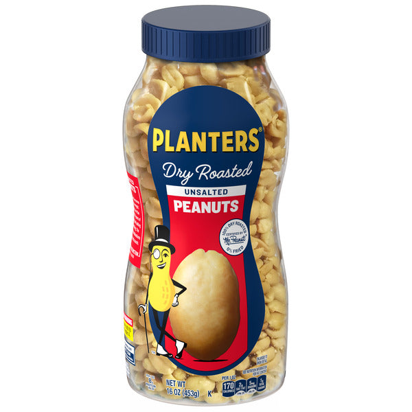 Planters Dry Roast Unsalted Peanuts, 16 OZ