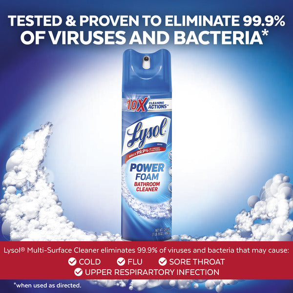Lysol Disinfecting Power Foam Cleaner for Bathrooms, Showers, Tubs