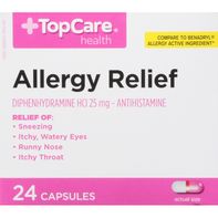 TopCare Allergy Relief, 25 mg, Capsules️