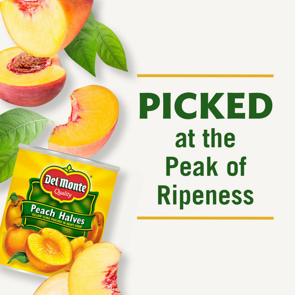 Del Monte Yellow Cling Peach Halves in Heavy Syrup, Canned Fruit