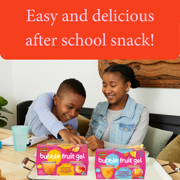 Del Monte Bubble Fruit Peaches in Strawberry Gel Fruit Cup Snacks