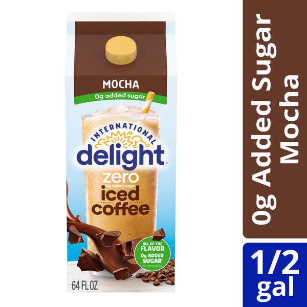International Delight Zero Iced Coffee, 0g Added Sugar, Mocha, Ready to Pour Coffee Drinks Made with Real Milk and Cream, 64 FL OZ Carton DestGlow