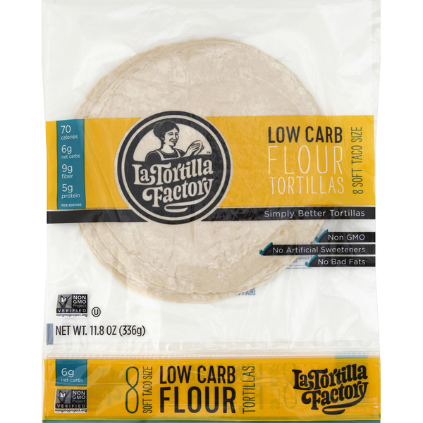 La Tortilla Factory Tortillas, Flour, Low Carb, Soft Taco Size