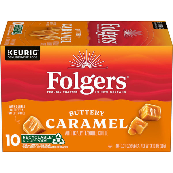 Folgers Buttery Caramel Artificially Flavored Coffee, Keurig K-Cup Pods