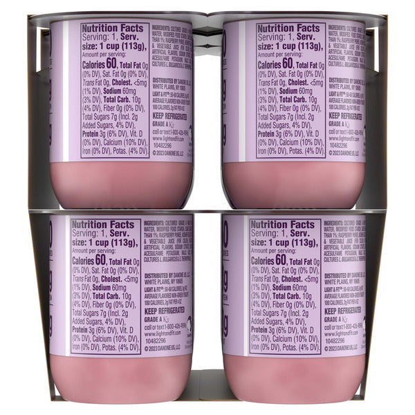 Dannon Light + Fit Nonfat Yogurt, Strawberry/Blueberry/Raspberry, Gluten-Free, 12 Pack
