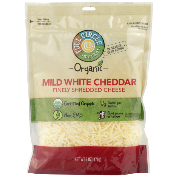 Full Circle Mild White Cheddar Finely Shredded Cheese