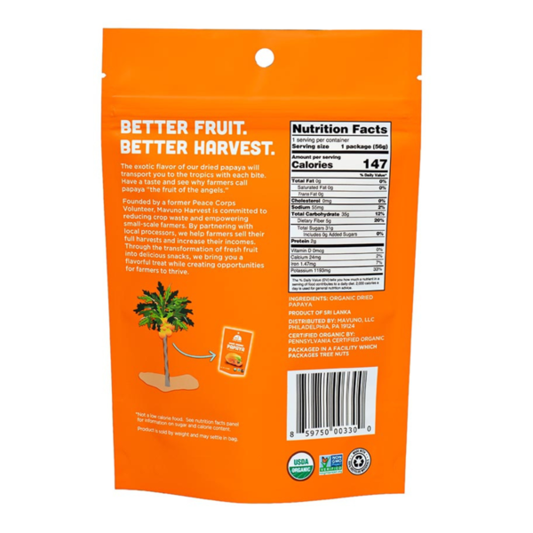 Mavuno Harvest Organic Dried Papaya