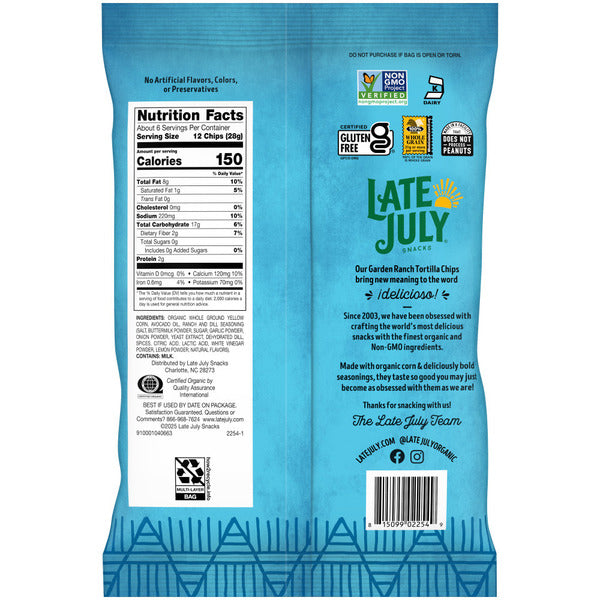 LATE JULY Snacks Garden Ranch Tortilla Chips